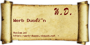 Werb Dusán névjegykártya
